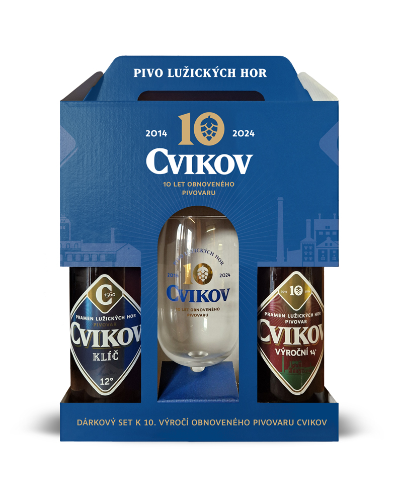Dárkové balení  2x0,5l sklo + limitovaná sklenička na nožičce.